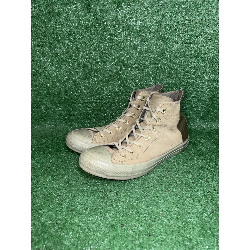 Converse Shoes‎ Womens Size 8 Olive Green Leather Chuck Taylor High Top Sneakers - Picture 3 of 9